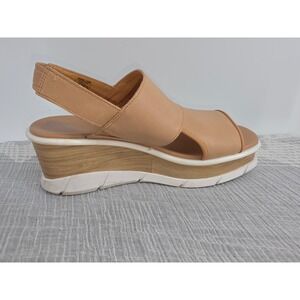 Sorel Cameron Flatform Wedge Sandals Tan Leather Slingback NL4685-245 Womens 11
